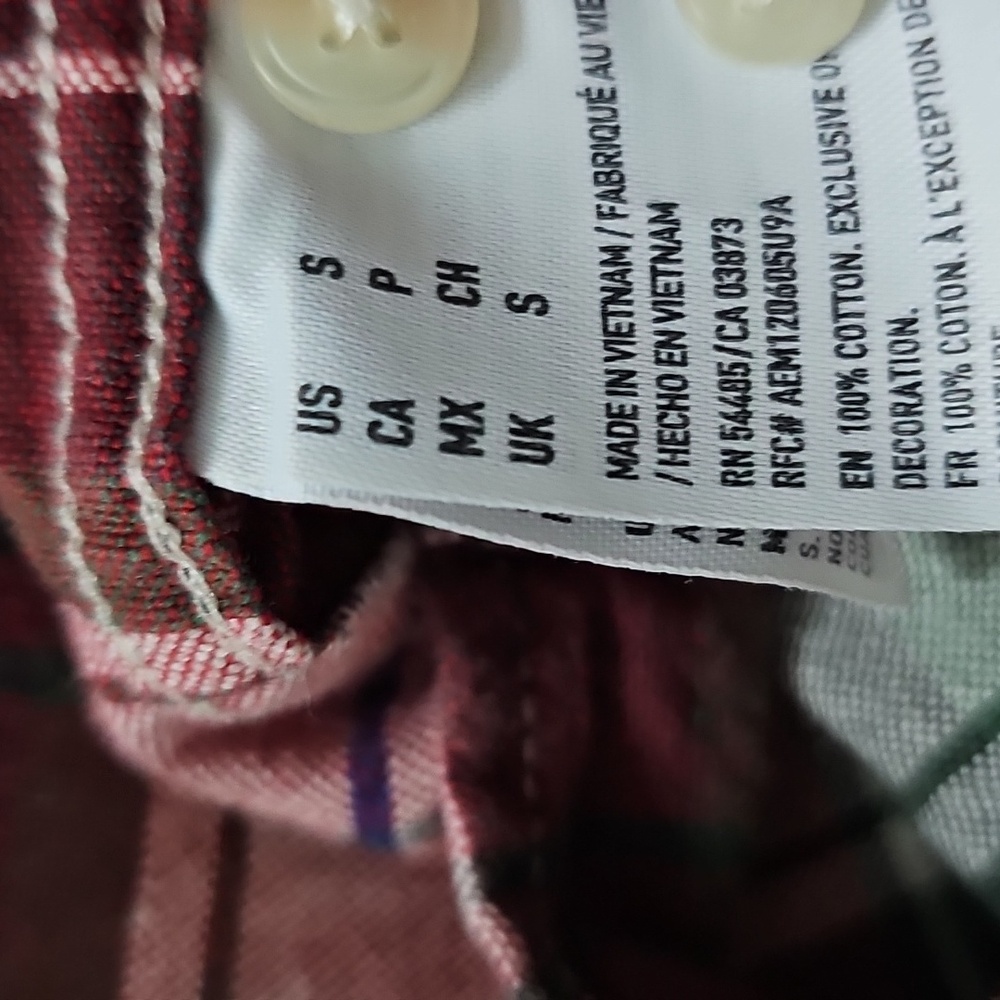 American Eagle (2) Flannel Shirts Mens Size Small EUC Long Sleeve Classic Fit - Picture 4 of 6